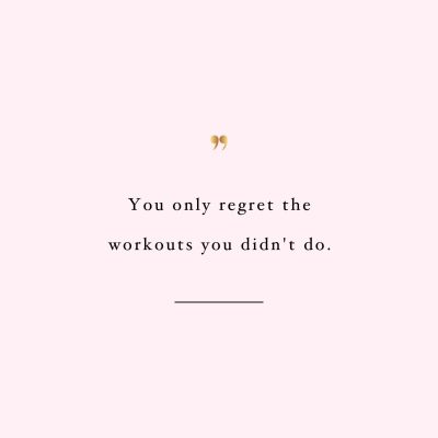 No regrets! Browse our collection of inspirational workout quotes and get instant fitness and weight loss motivation. Transform positive thoughts into positive actions and get fit, healthy and happy! https://www.spotebi.com/workout-motivation/inspirational-workout-quote-no-regrets/