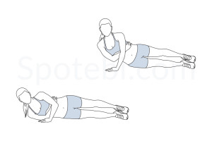 One arm tricep push up exercise guide with instructions, demonstration, calories burned and muscles worked. Learn proper form, discover all health benefits and choose a workout. https://www.spotebi.com/exercise-guide/one-arm-tricep-push-up/