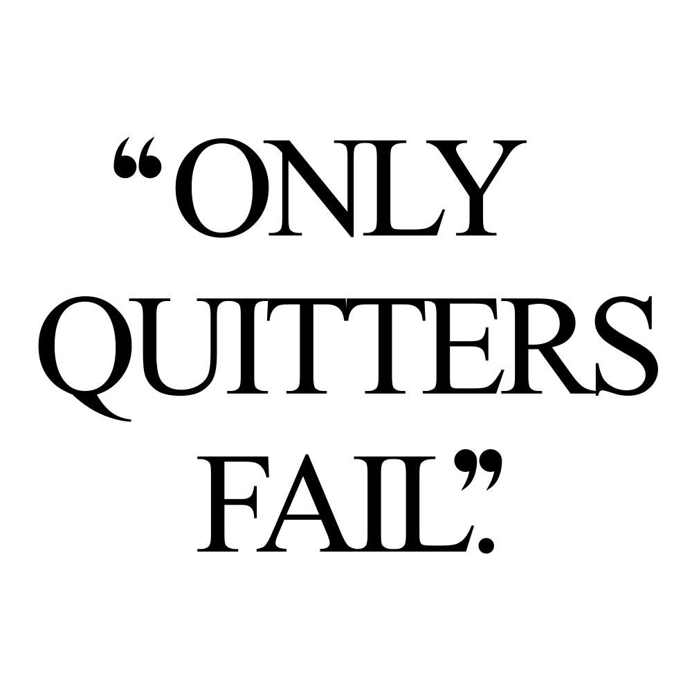 Only quitters fail! Browse our collection of motivational exercise and healthy lifestyle quotes and get instant fitness and self-care inspiration. Stay focused and get fit, healthy and happy! https://www.spotebi.com/workout-motivation/only-quitters-fail/