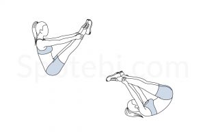 Open leg rocker exercise guide with instructions, demonstration, calories burned and muscles worked. Learn proper form, discover all health benefits and choose a workout. https://www.spotebi.com/exercise-guide/open-leg-rocker/