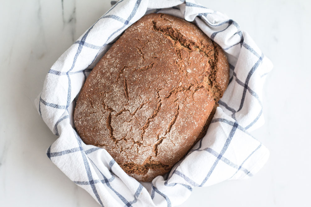 This homemade Mediterranean-style crusty Bread doesn't require more than 2 minutes of kneading and it's low in gluten and high in protein and flavor! https://www.spotebi.com/recipes/homemade-mediterranean-style-crusty-bread/