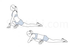 Pigeon glute stretch exercise guide with instructions, demonstration, calories burned and muscles worked. Learn proper form, discover all health benefits and choose a workout. https://www.spotebi.com/exercise-guide/pigeon-glute-stretch/