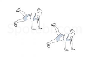 Plank leg extension pulses exercise guide with instructions, demonstration, calories burned and muscles worked. Learn proper form, discover all health benefits and choose a workout. https://www.spotebi.com/exercise-guide/plank-leg-extension-pulses/