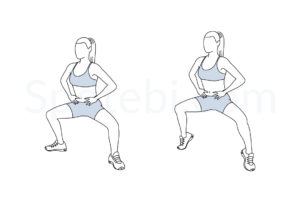 Plie squat calf raise exercise guide with instructions, demonstration, calories burned and muscles worked. Learn proper form, discover all health benefits and choose a workout. https://www.spotebi.com/exercise-guide/plie-squat-calf-raise/