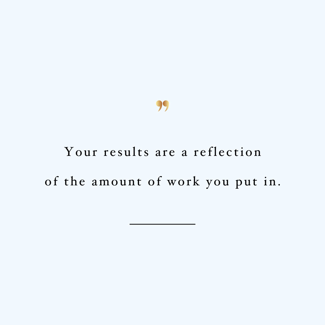 Results reflect work! Browse our collection of motivational fitness and health quotes and get instant exercise and self-care inspiration. Stay focused and get fit, healthy and happy! https://www.spotebi.com/workout-motivation/results-reflect-work/