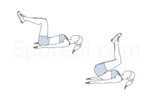 Reverse crunches exercise guide with instructions, demonstration, calories burned and muscles worked. Learn proper form, discover all health benefits and choose a workout. https://www.spotebi.com/exercise-guide/reverse-crunches/