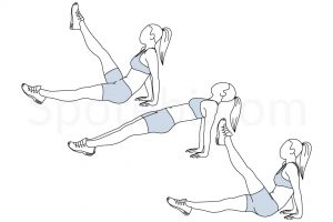 Reverse plank leg raises exercise guide with instructions, demonstration, calories burned and muscles worked. Learn proper form, discover all health benefits and choose a workout. https://www.spotebi.com/exercise-guide/reverse-plank-leg-raises/