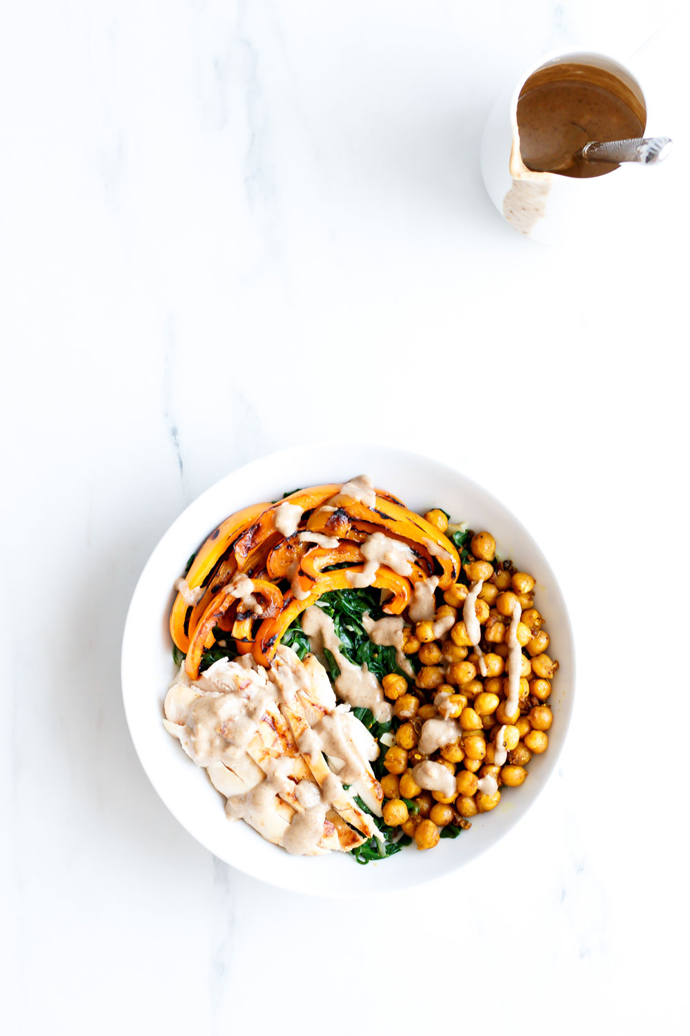 Roasted Chickpea Salad Recipe With Tahini Dressing: Healthy, well-balanced and delish! https://www.spotebi.com/recipes/roasted-chickpea-salad-recipe-with-tahini-dressing/