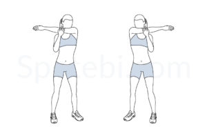 Shoulder stretch exercise guide with instructions, demonstration, calories burned and muscles worked. Learn proper form, discover all health benefits and choose a workout. https://www.spotebi.com/exercise-guide/shoulder-stretch/