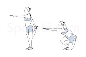 Shrimp squat exercise guide with instructions, demonstration, calories burned and muscles worked. Learn proper form, discover all health benefits and choose a workout. https://www.spotebi.com/exercise-guide/shrimp-squat/