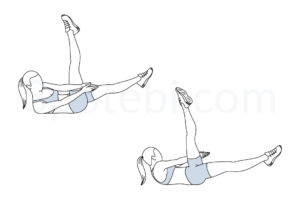 Side crunch leg raise exercise guide with instructions, demonstration, calories burned and muscles worked. Learn proper form, discover all health benefits and choose a workout. https://www.spotebi.com/exercise-guide/side-crunch-leg-raise/