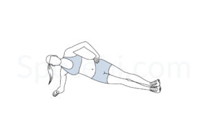 Side plank exercise guide with instructions, demonstration, calories burned and muscles worked. Learn proper form, discover all health benefits and choose a workout. https://www.spotebi.com/exercise-guide/side-plank/
