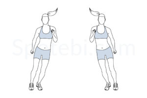 Side to side hops exercise guide with instructions, demonstration, calories burned and muscles worked. Learn proper form, discover all health benefits and choose a workout. https://www.spotebi.com/exercise-guide/side-to-side-hops/