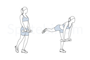 Single leg deadlift exercise guide with instructions, demonstration, calories burned and muscles worked. Learn proper form, discover all health benefits and choose a workout. https://www.spotebi.com/exercise-guide/single-leg-deadlift/
