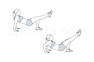 Single leg tricep dips exercise guide with instructions, demonstration, calories burned and muscles worked. Learn proper form, discover all health benefits and choose a workout. https://www.spotebi.com/exercise-guide/single-leg-tricep-dips/