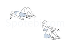 Sit up exercise guide with instructions, demonstration, calories burned and muscles worked. Learn proper form, discover all health benefits and choose a workout. https://www.spotebi.com/exercise-guide/sit-up/