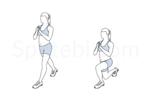 Split squat exercise guide with instructions, demonstration, calories burned and muscles worked. Learn proper form, discover all health benefits and choose a workout. https://www.spotebi.com/exercise-guide/split-squat/