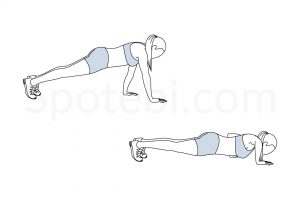 Staggered Arm Push Up Exercise Guide / @spotebi