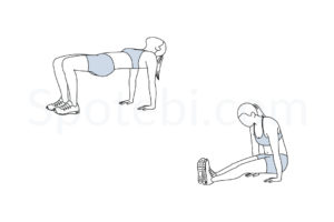 Tabletop reverse pike exercise guide with instructions, demonstration, calories burned and muscles worked. Learn proper form, discover all health benefits and choose a workout. https://www.spotebi.com/exercise-guide/tabletop-reverse-pike/