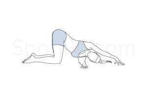 Thread the needle pose (Parsva Balasana) instructions, illustration, and mindfulness practice. Learn about preparatory, complementary and follow-up poses, and discover all health benefits. https://www.spotebi.com/exercise-guide/thread-the-needle-pose/