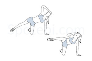 Triangle crunch exercise guide with instructions, demonstration, calories burned and muscles worked. Learn proper form, discover all health benefits and choose a workout. https://www.spotebi.com/exercise-guide/triangle-crunch/