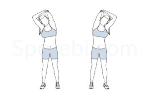 Triceps stretch exercise guide with instructions, demonstration, calories burned and muscles worked. Learn proper form, discover all health benefits and choose a workout. https://www.spotebi.com/exercise-guide/triceps-stretch/
