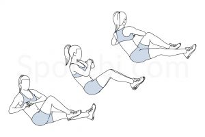 V sit bicycles exercise guide with instructions, demonstration, calories burned and muscles worked. Learn proper form, discover all health benefits and choose a workout. https://www.spotebi.com/exercise-guide/v-sit-bicycles/