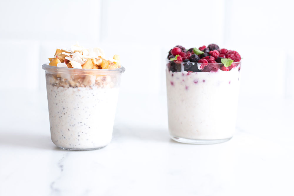 Very Berry & Peaches 'n' Cream Overnight Oats Recipes made with Kefir and Date Syrup! https://www.spotebi.com/recipes/very-berry-peaches-n-cream-overnight-oats/