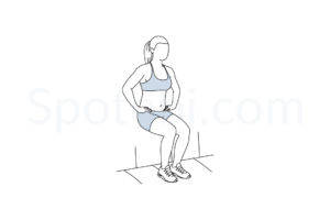 Wall sit exercise guide with instructions, demonstration, calories burned and muscles worked. Learn proper form, discover all health benefits and choose a workout. https://www.spotebi.com/exercise-guide/wall-sit/