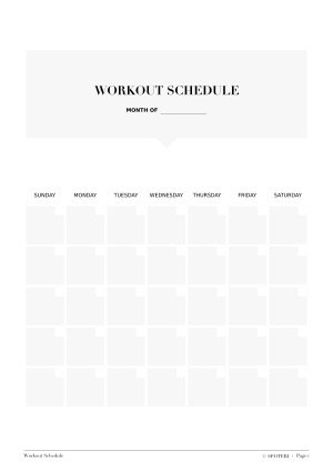 Workout Schedule Template / @spotebi