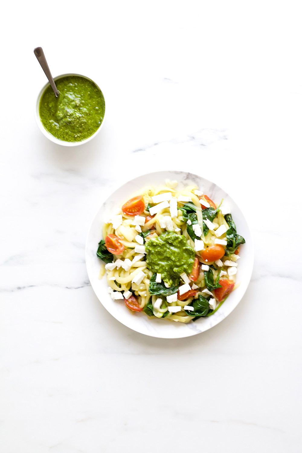 Zucchini Noodles With Basil Pesto Recipe: Low-calorie, healthy and yummy alternative to regular pasta! https://www.spotebi.com/recipes/zucchini-noodles-basil-pesto/